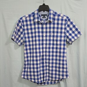 Tommy Hilfiger Custom Fit Mens XL Blue and White Checkered Men's Shirt